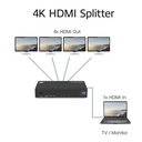 4K HDMI splitter, 1 in 4 out, EDID ondersteuning