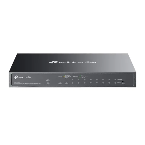 [SW.TPO.ES210GMP] ES210GMP Omada 10-Port Gigabit Easy Managed Switch with 8-Port PoE+ (123W PoE Budget, 250m PoE)