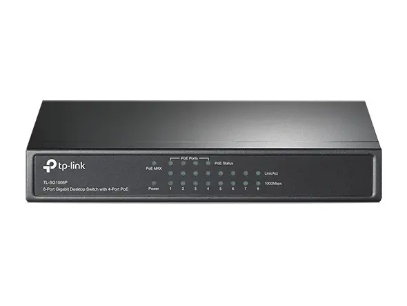 TL-SG1008P 8-Port Gigabit Desktop Switch with 4-Port PoE (55W PoE Budget)